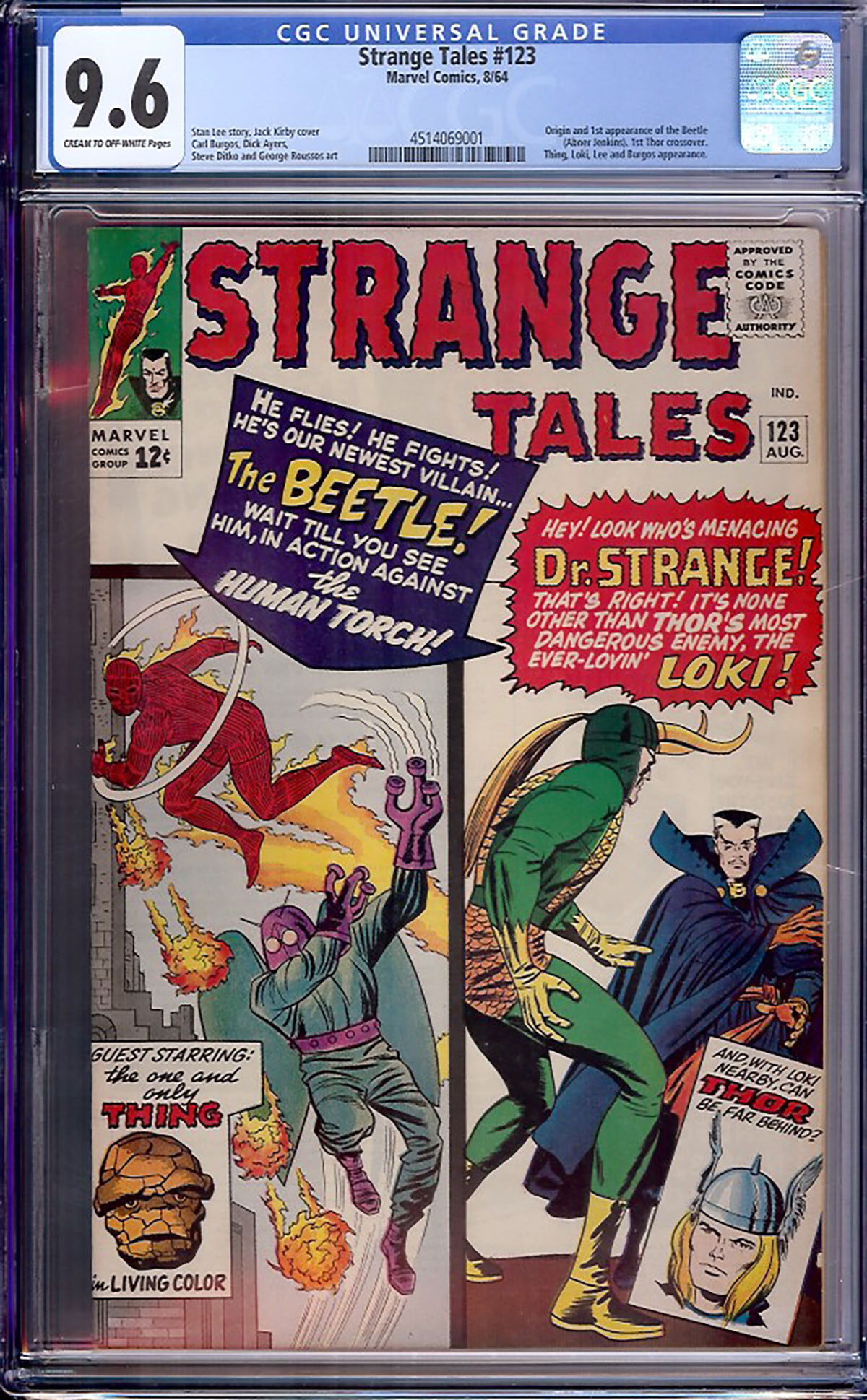 Strange Tales #123 CGC 9.6 cr/ow