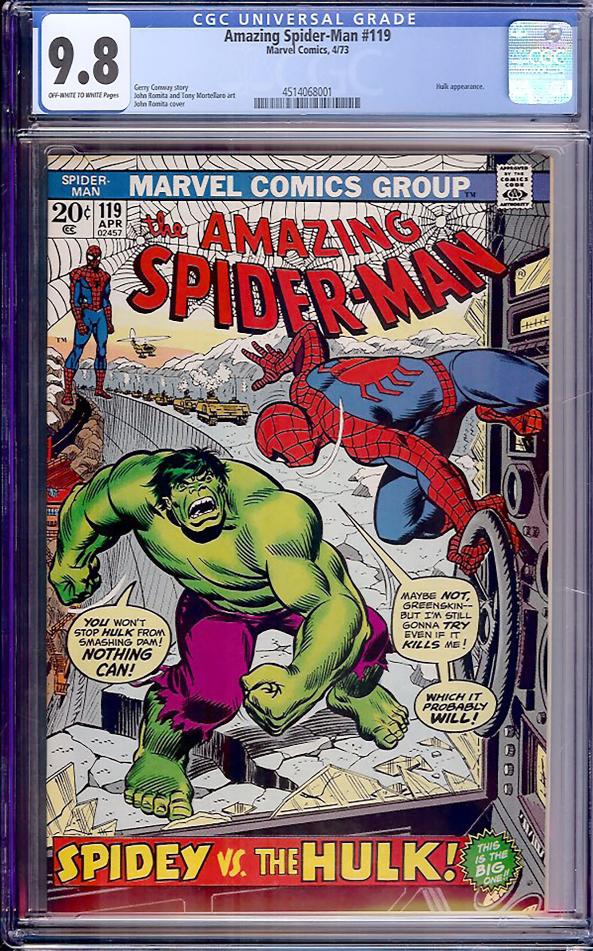 Amazing Spider-Man #119 CGC 9.8 ow/w