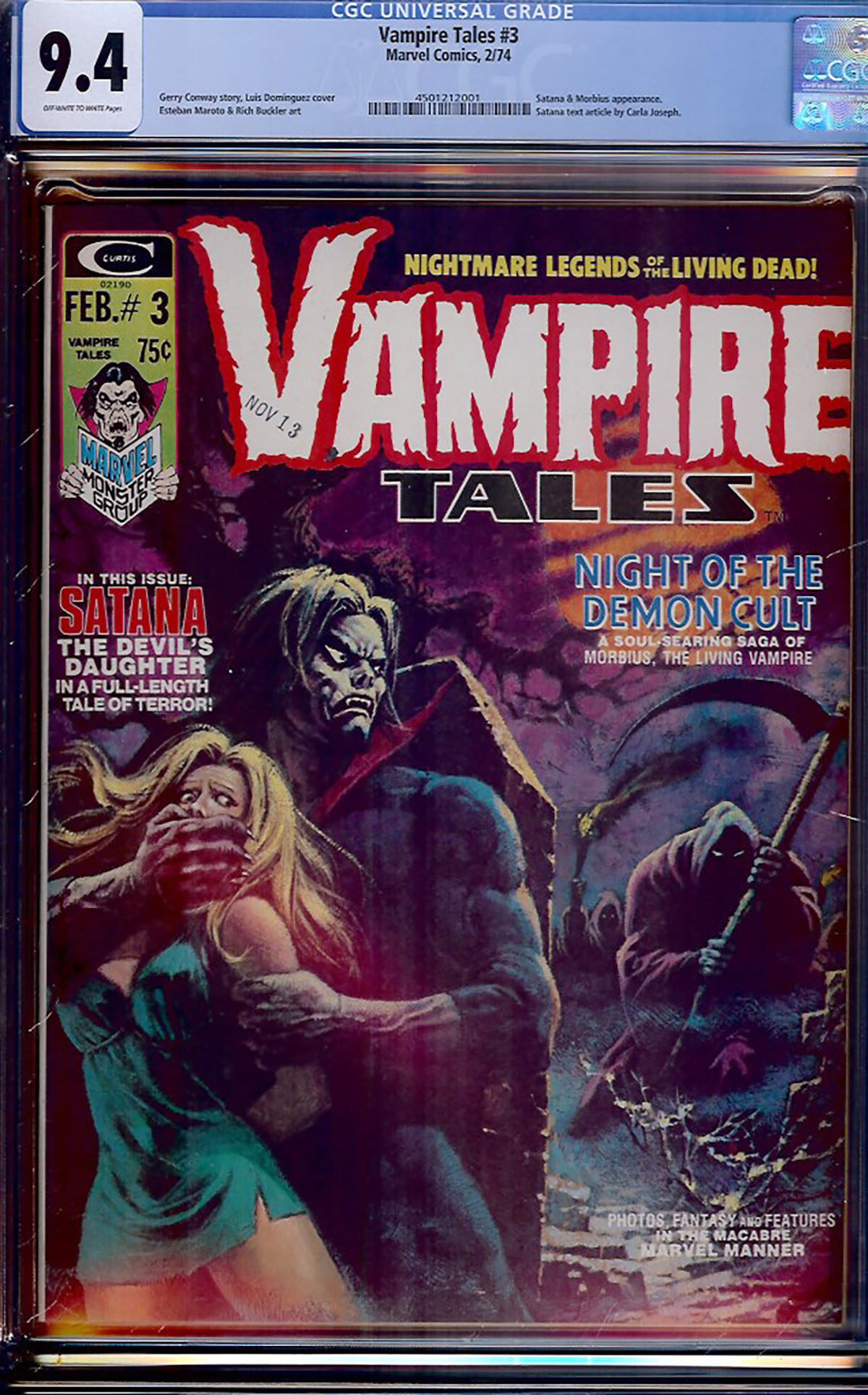 Vampire Tales #3 CGC 9.4 ow/w