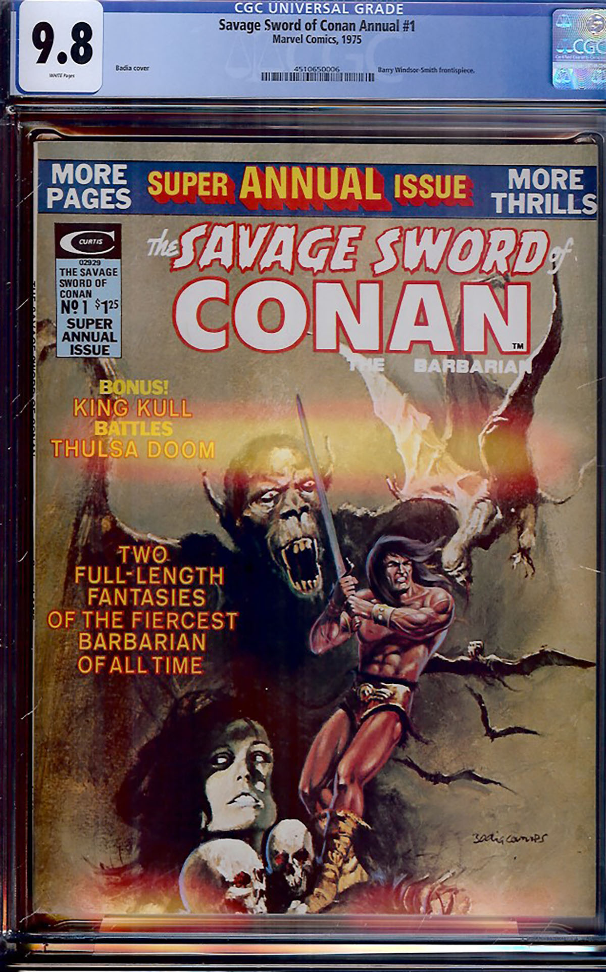 Savage Sword of Conan Annual #1 CGC 9.8 w