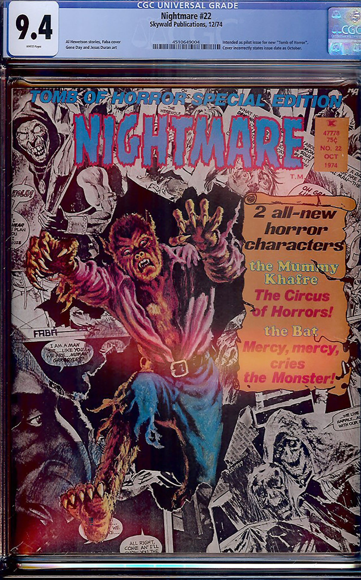 Nightmare #22 CGC 9.4 w