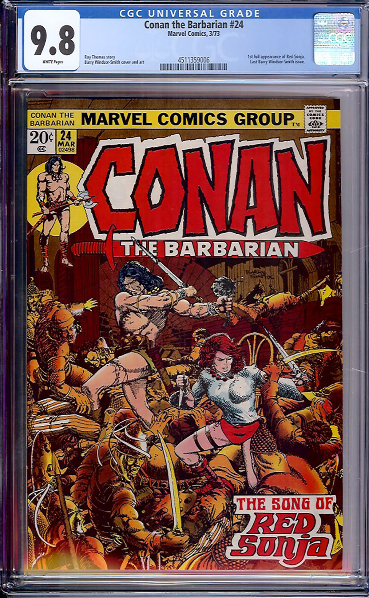 Conan The Barbarian #24 CGC 9.8 w