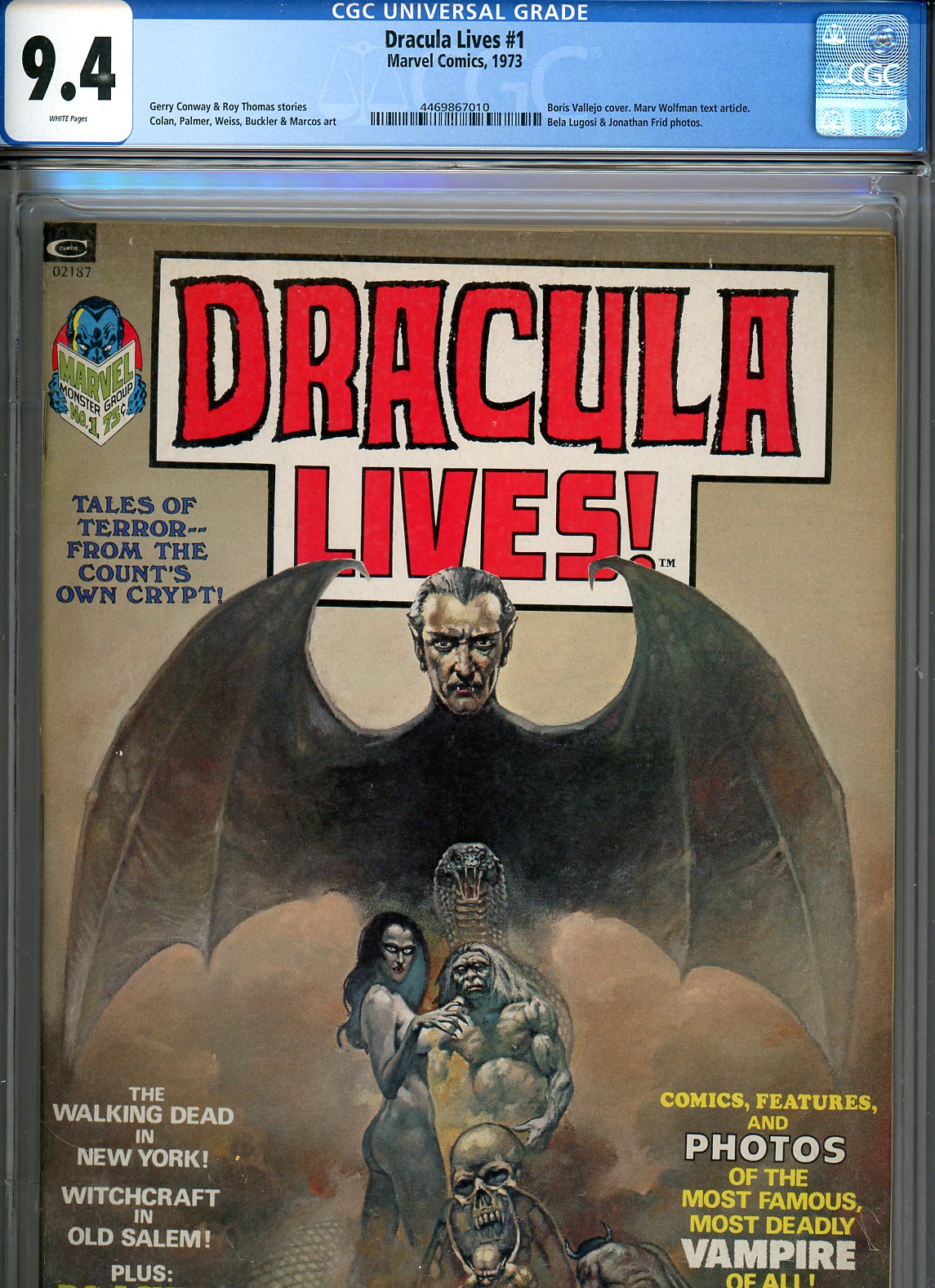 Dracula Lives #1 CGC 9.4 w