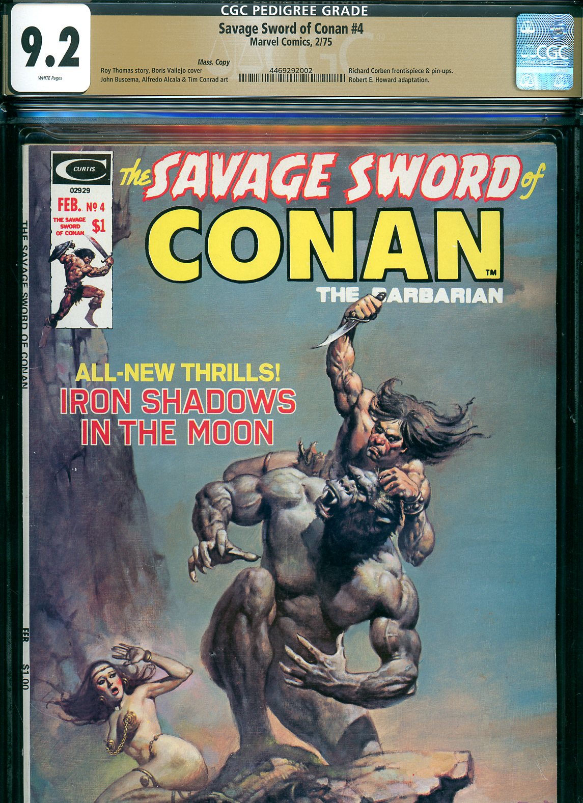 Savage Sword of Conan #4 CGC 9.2 w Mass. Copy