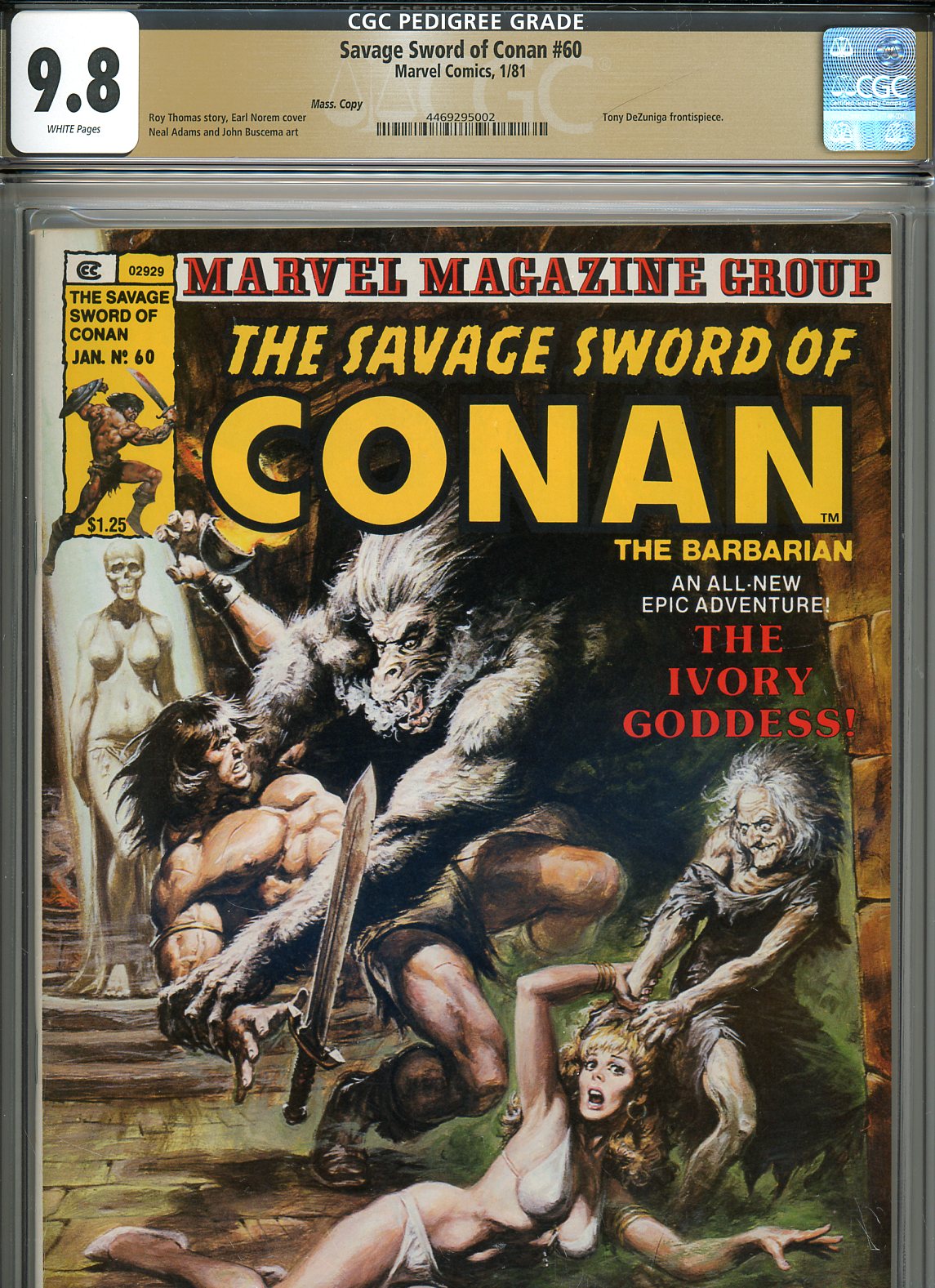 Savage Sword of Conan #60 CGC 9.8 w Mass. Copy