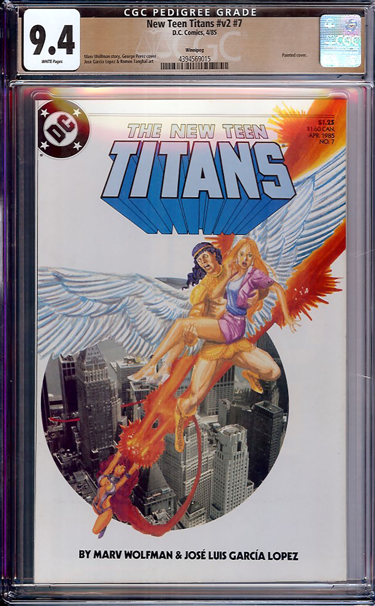 New Teen Titans Vol 2 #7 CGC 9.4 w Winnipeg