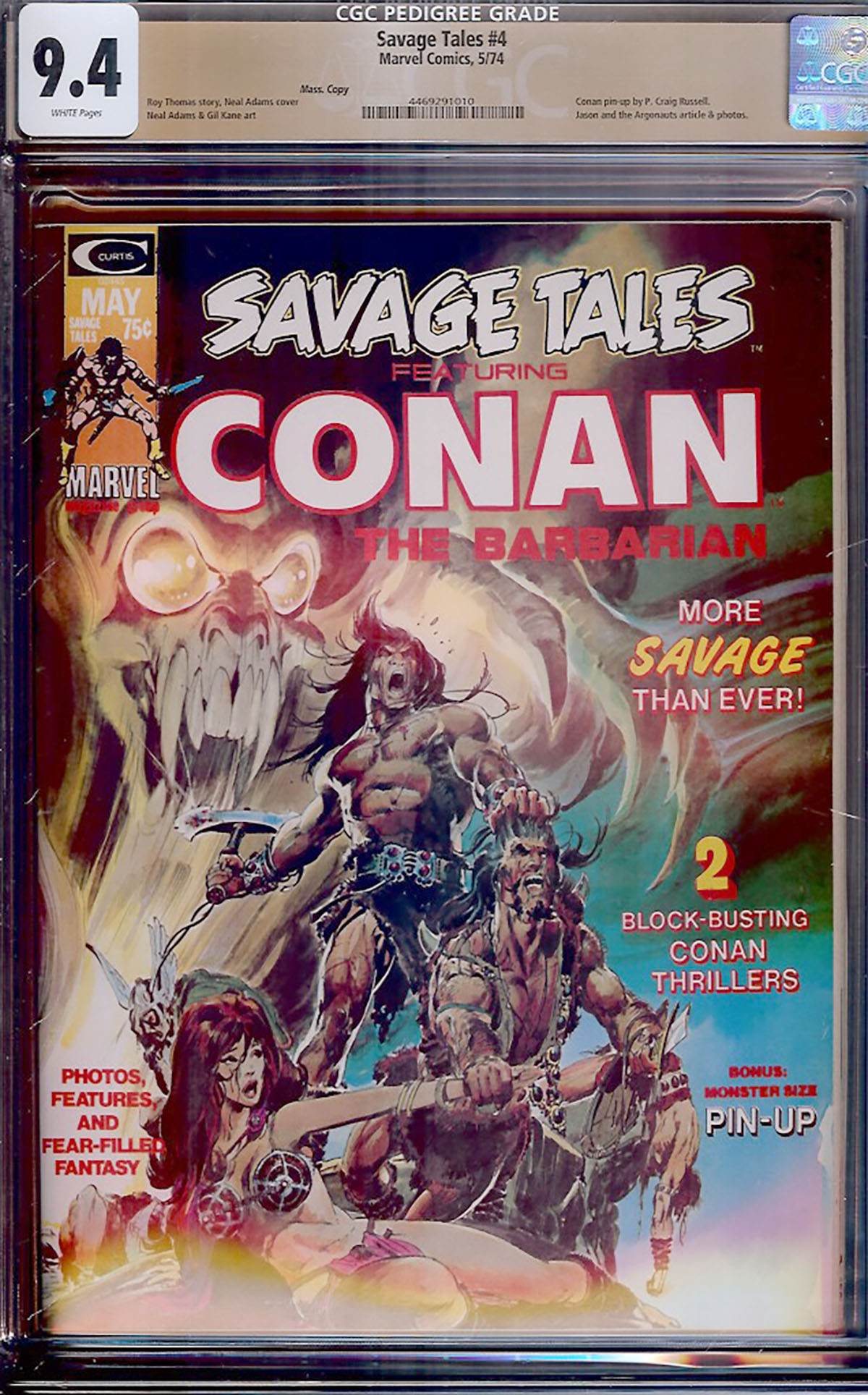 Savage Tales #4 CGC 9.4 w Mass. Copy