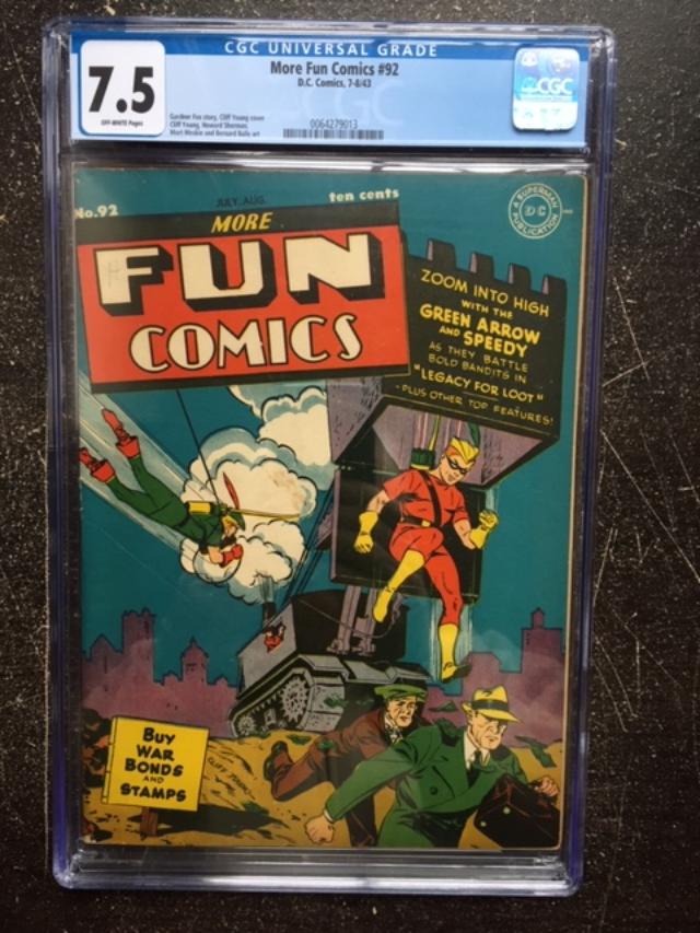 More Fun Comics #92 CGC 7.5 ow