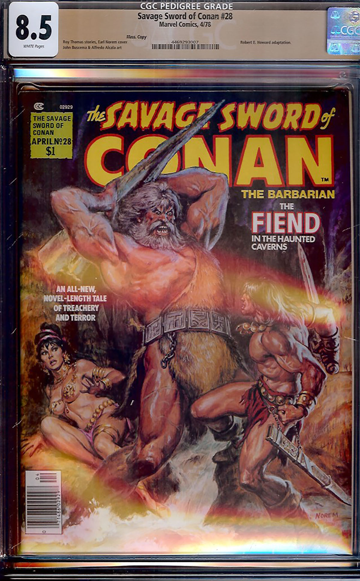 Savage Sword of Conan #28 CGC 8.5 w Mass. Copy