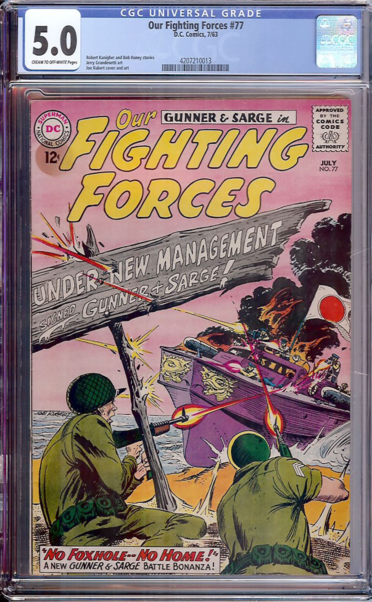 Our Fighting Forces #77 CGC 5.0 cr/ow