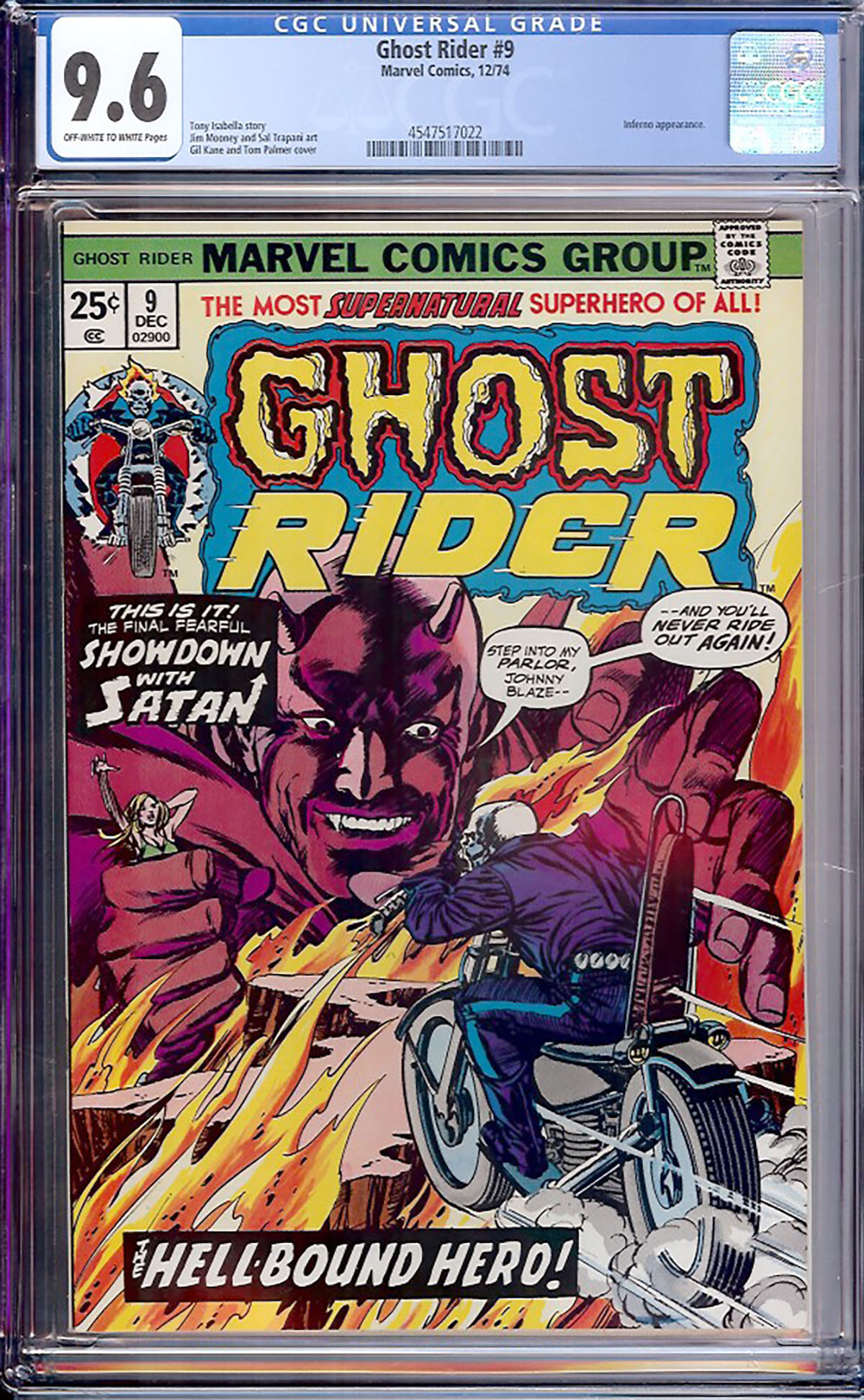 Ghost Rider #9 CGC 9.6 ow/w