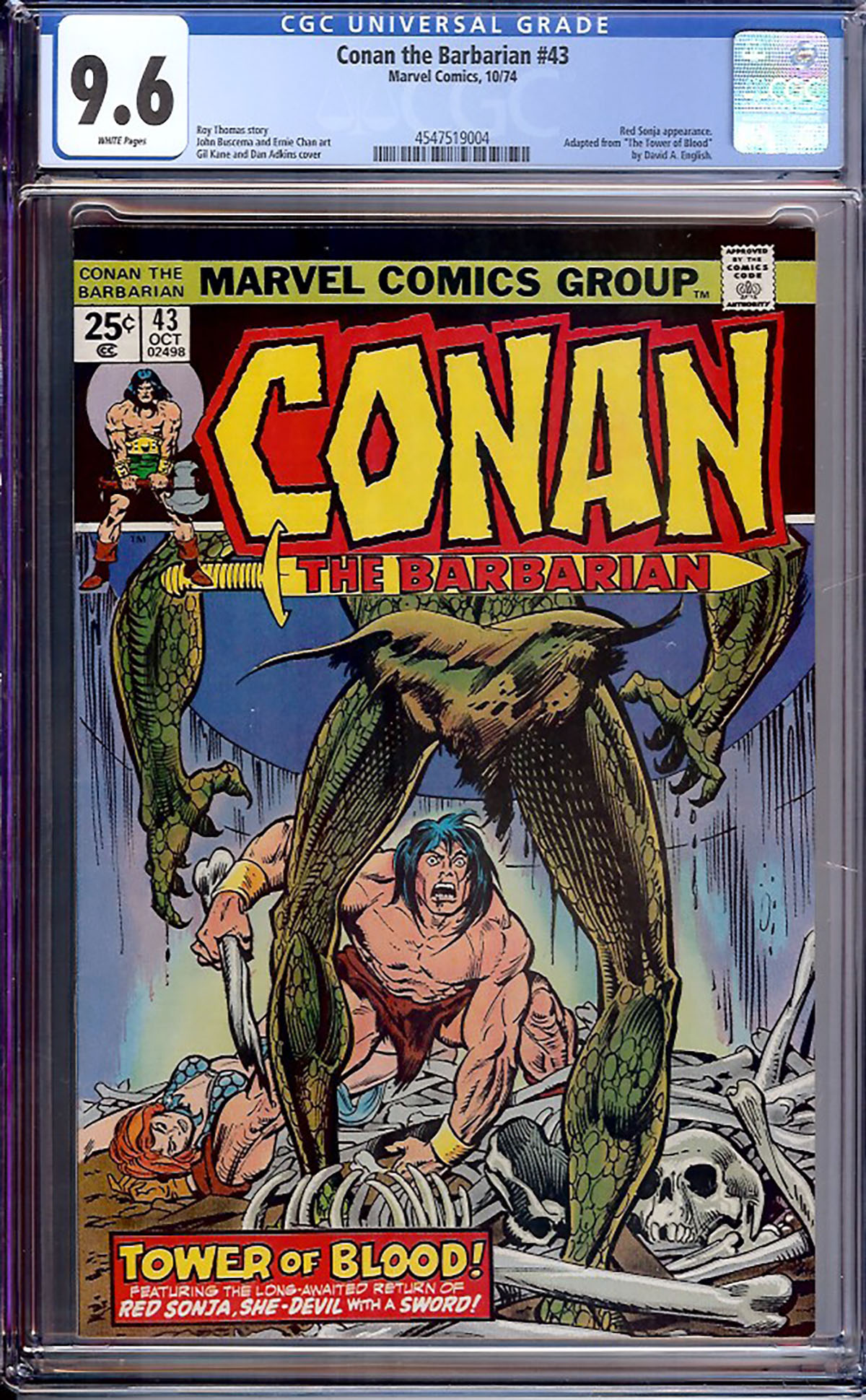 Conan The Barbarian #43 CGC 9.6 w