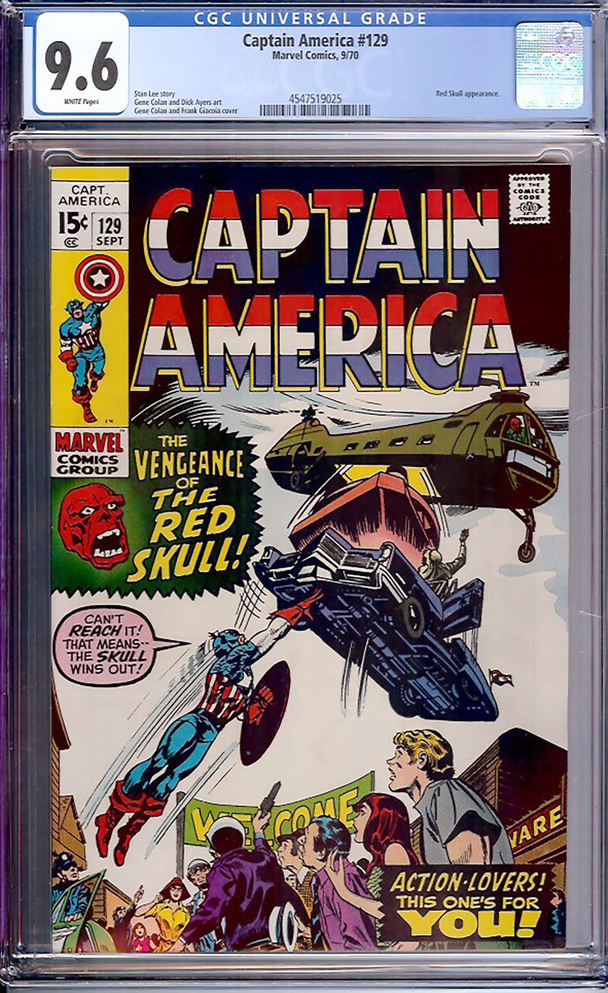 Captain America #129 CGC 9.6 w