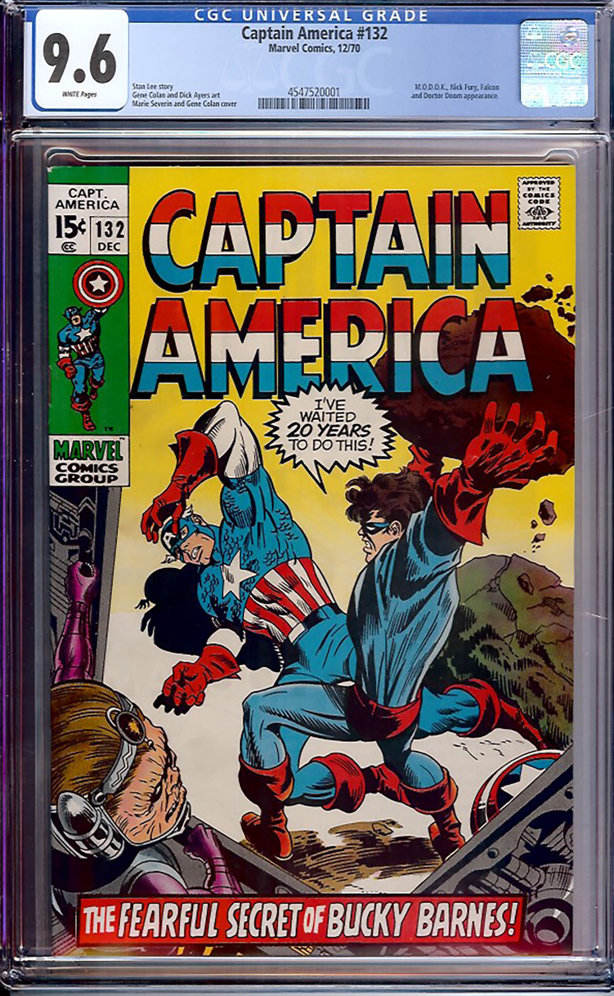 Captain America #132 CGC 9.6 w