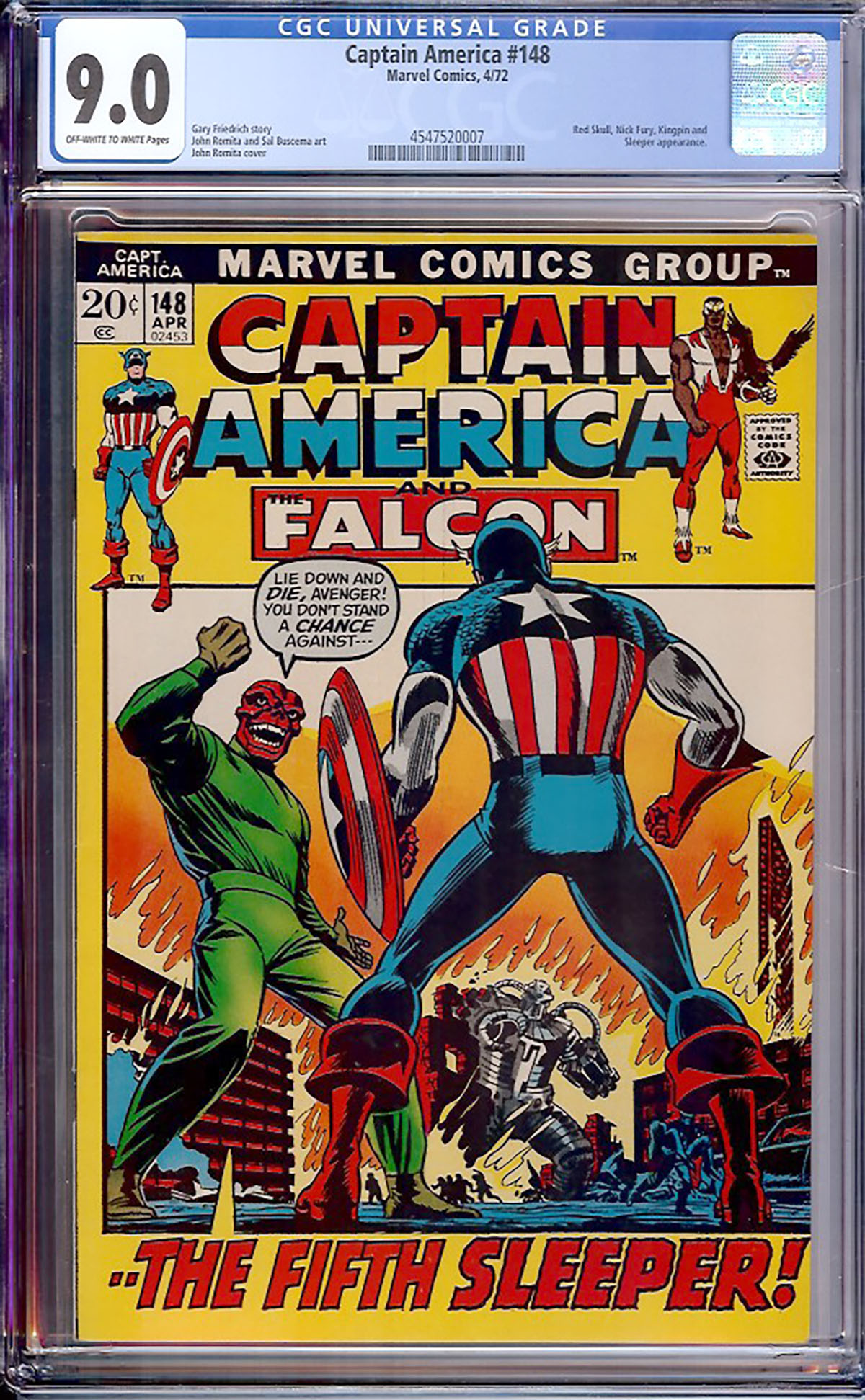 Captain America #148 CGC 9.0 ow/w