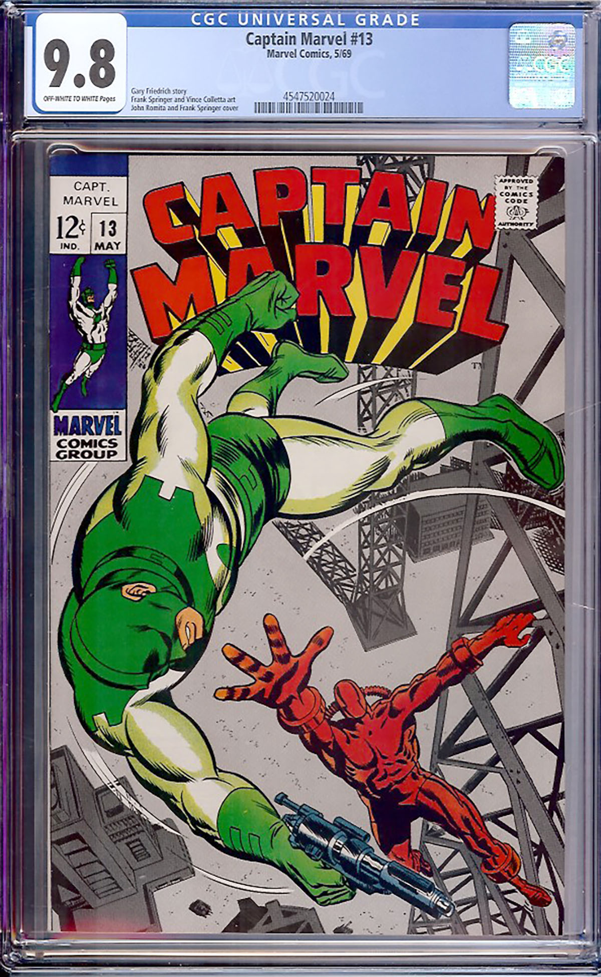 Captain Marvel #13 CGC 9.8 ow/w