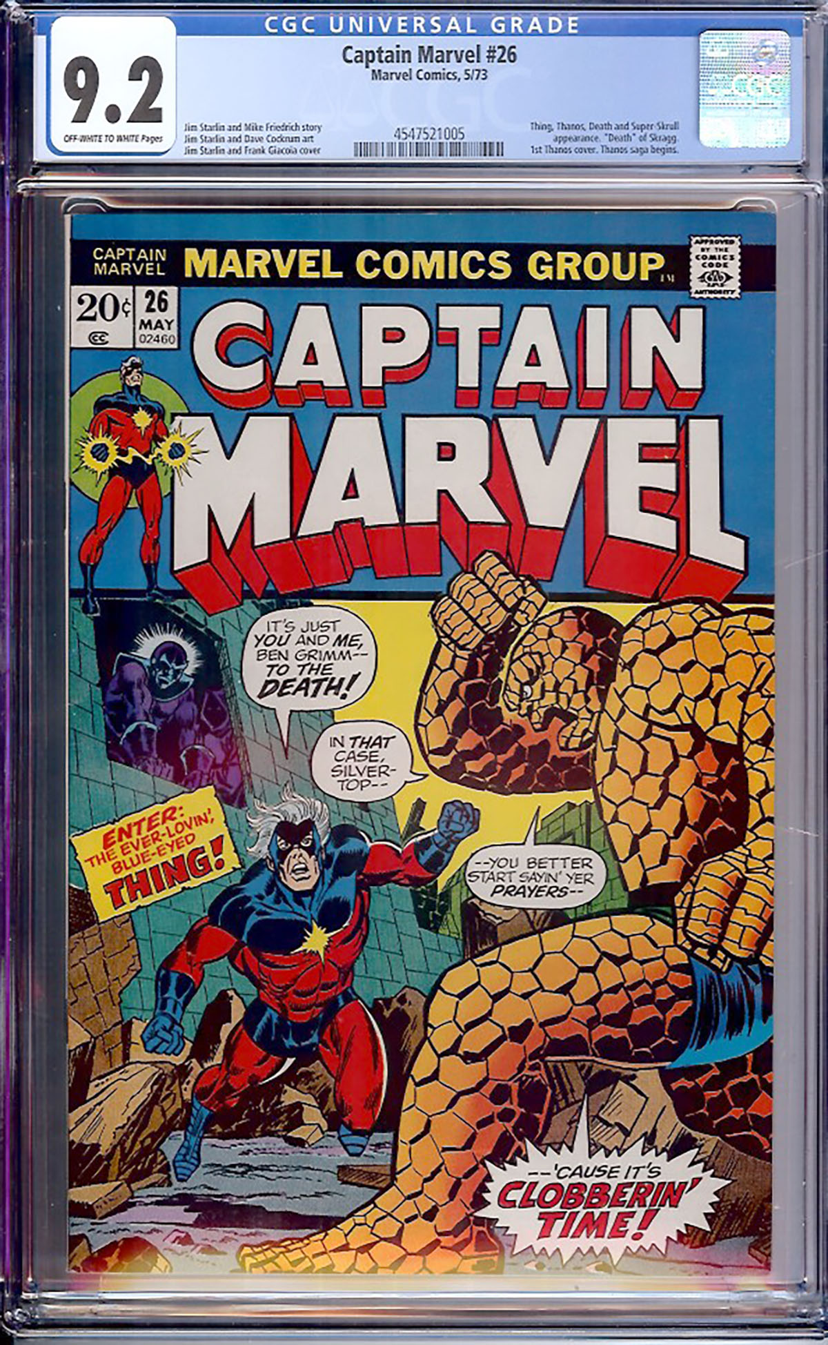 Captain Marvel #26 CGC 9.2 ow/w