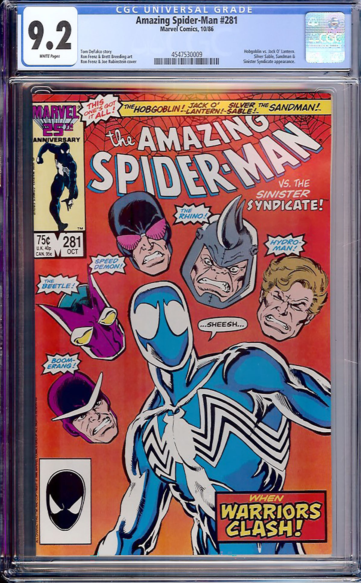 Amazing Spider-Man #281 CGC 9.2 w