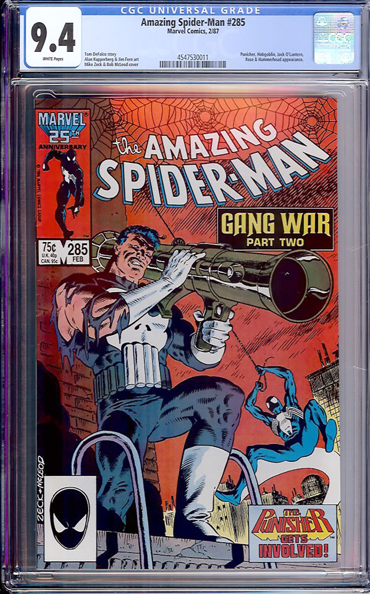 Amazing Spider-Man #285 CGC 9.4 w