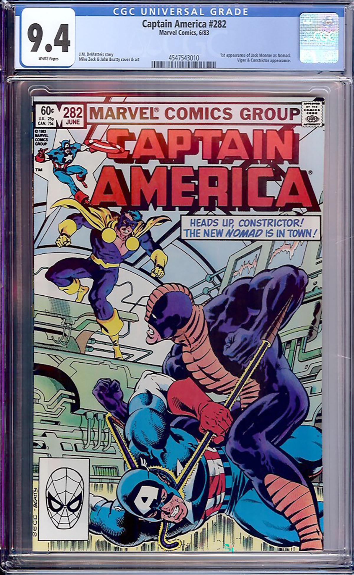 Captain America #282 CGC 9.4 w