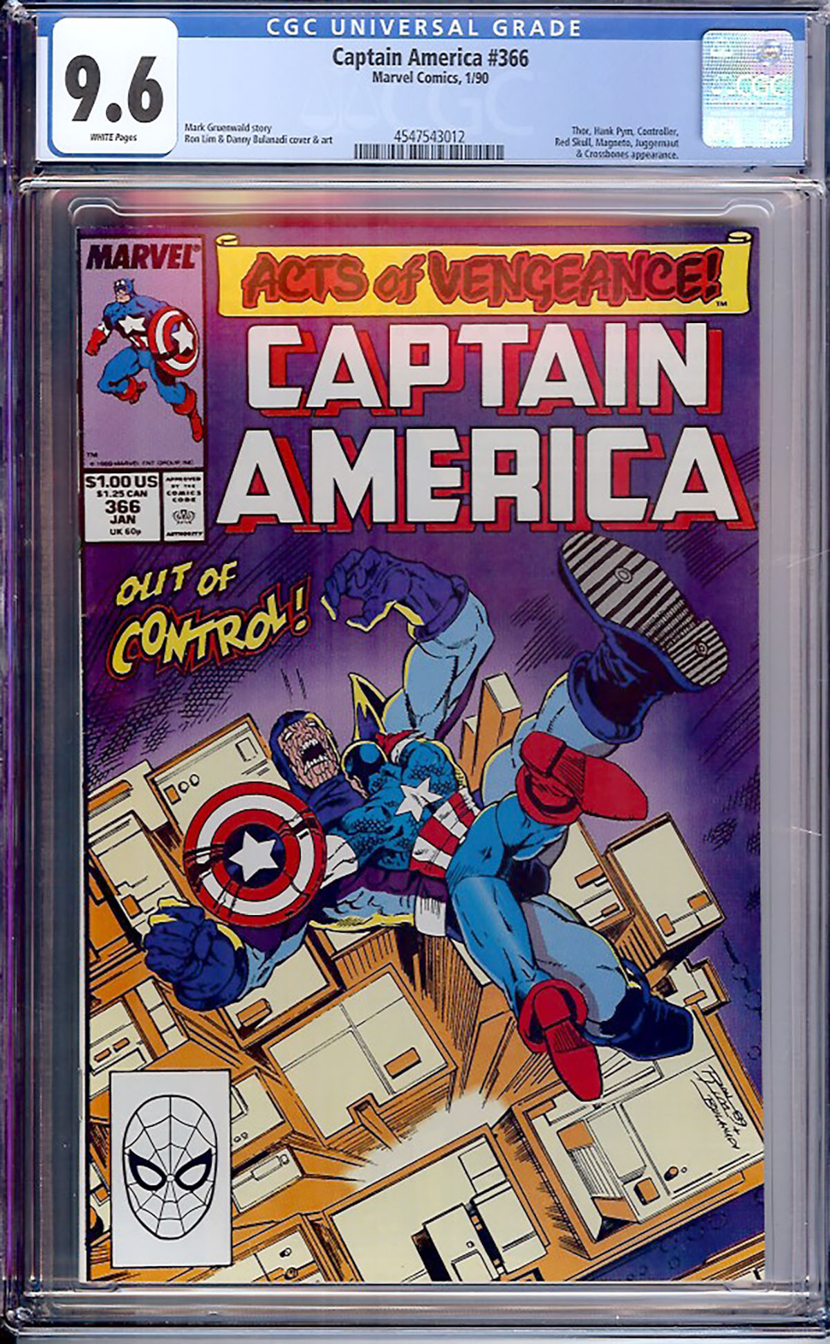 Captain America #366 CGC 9.6 w