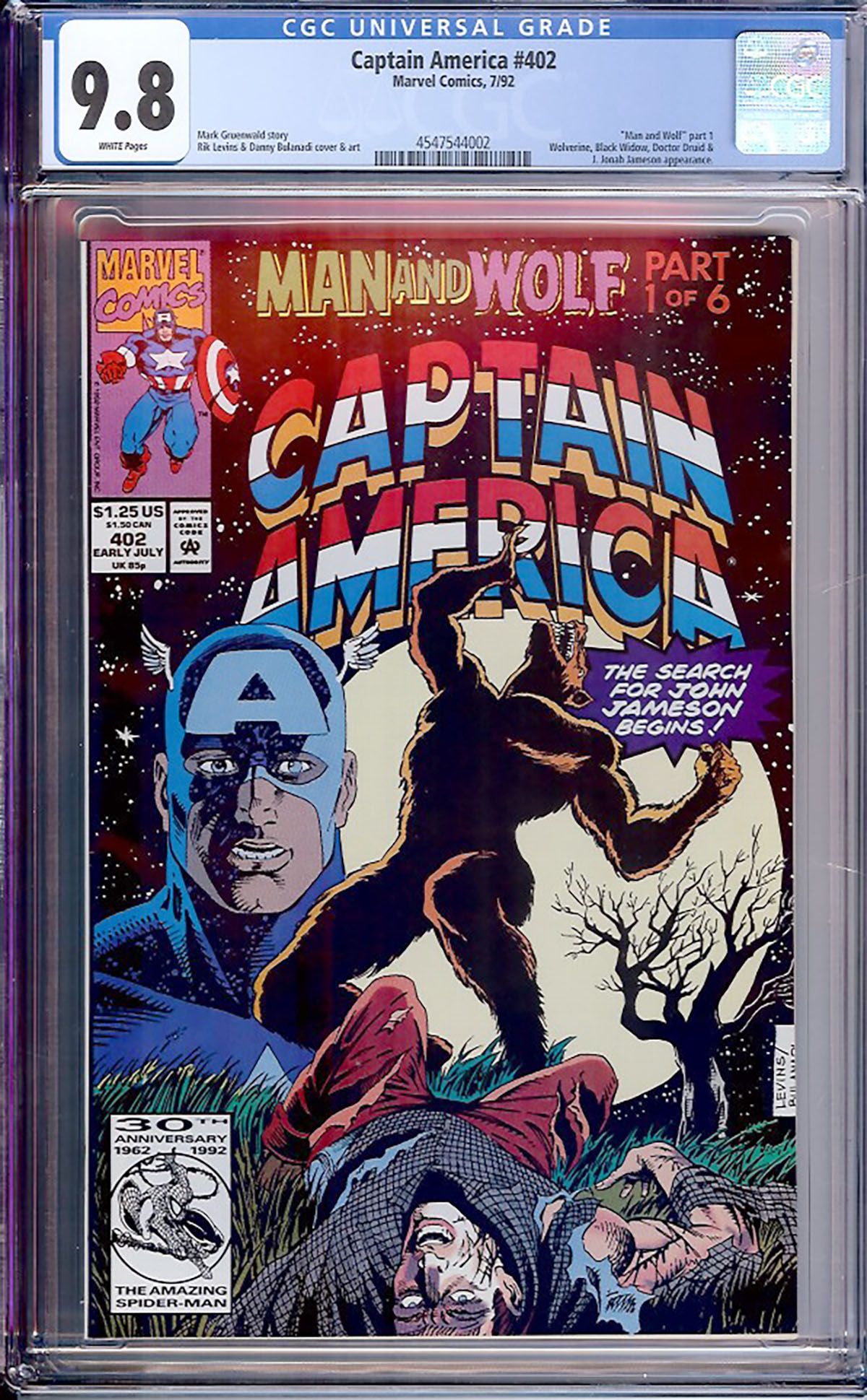 Captain America #402 CGC 9.8 w