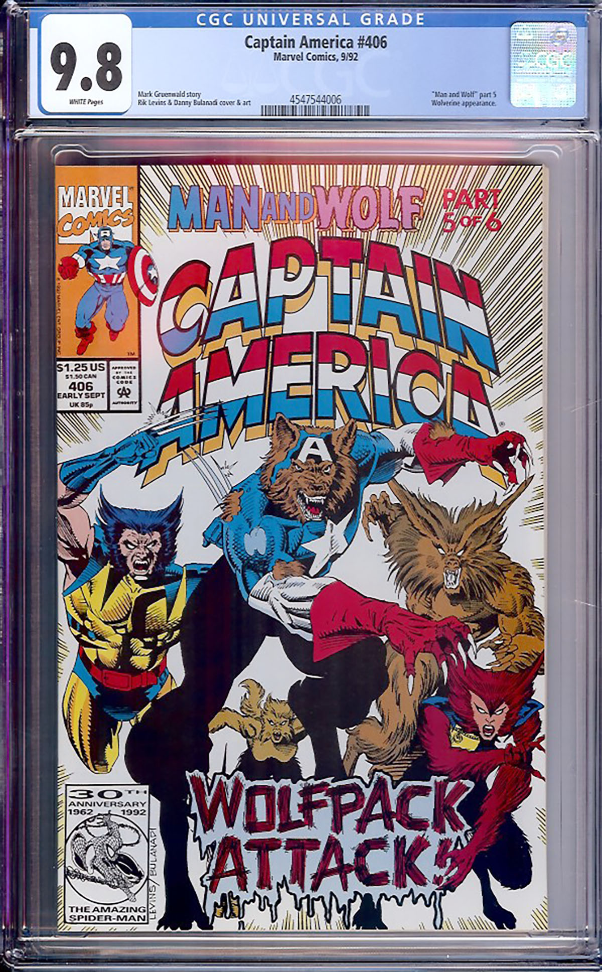 Captain America #406 CGC 9.8 w