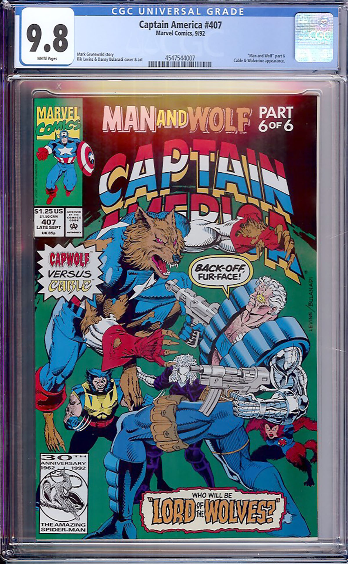 Captain America #407 CGC 9.8 w