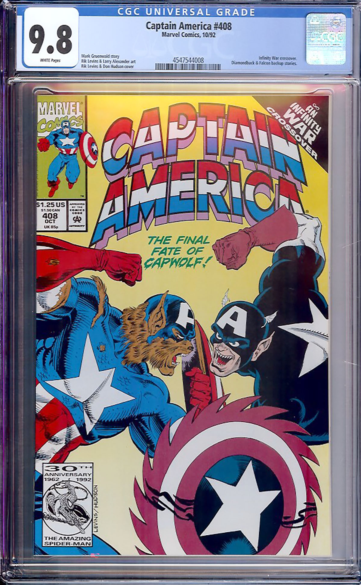 Captain America #408 CGC 9.8 w