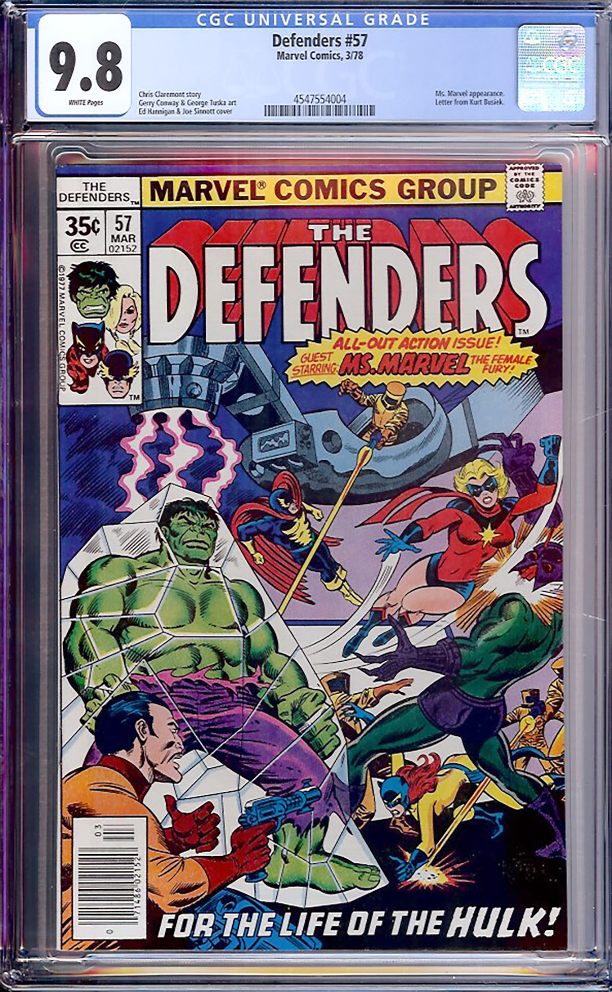 Defenders #57 CGC 9.8 w