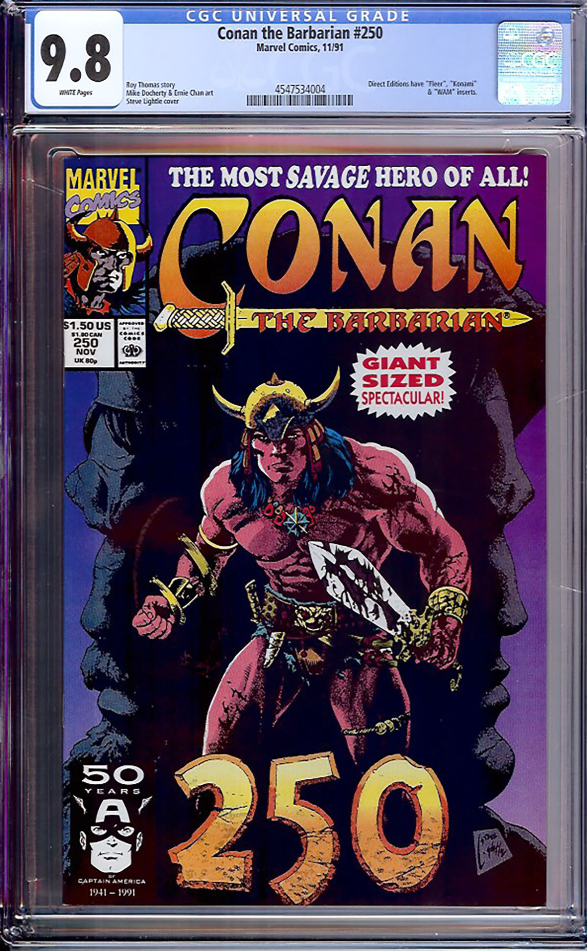 Conan The Barbarian #250 CGC 9.8 w