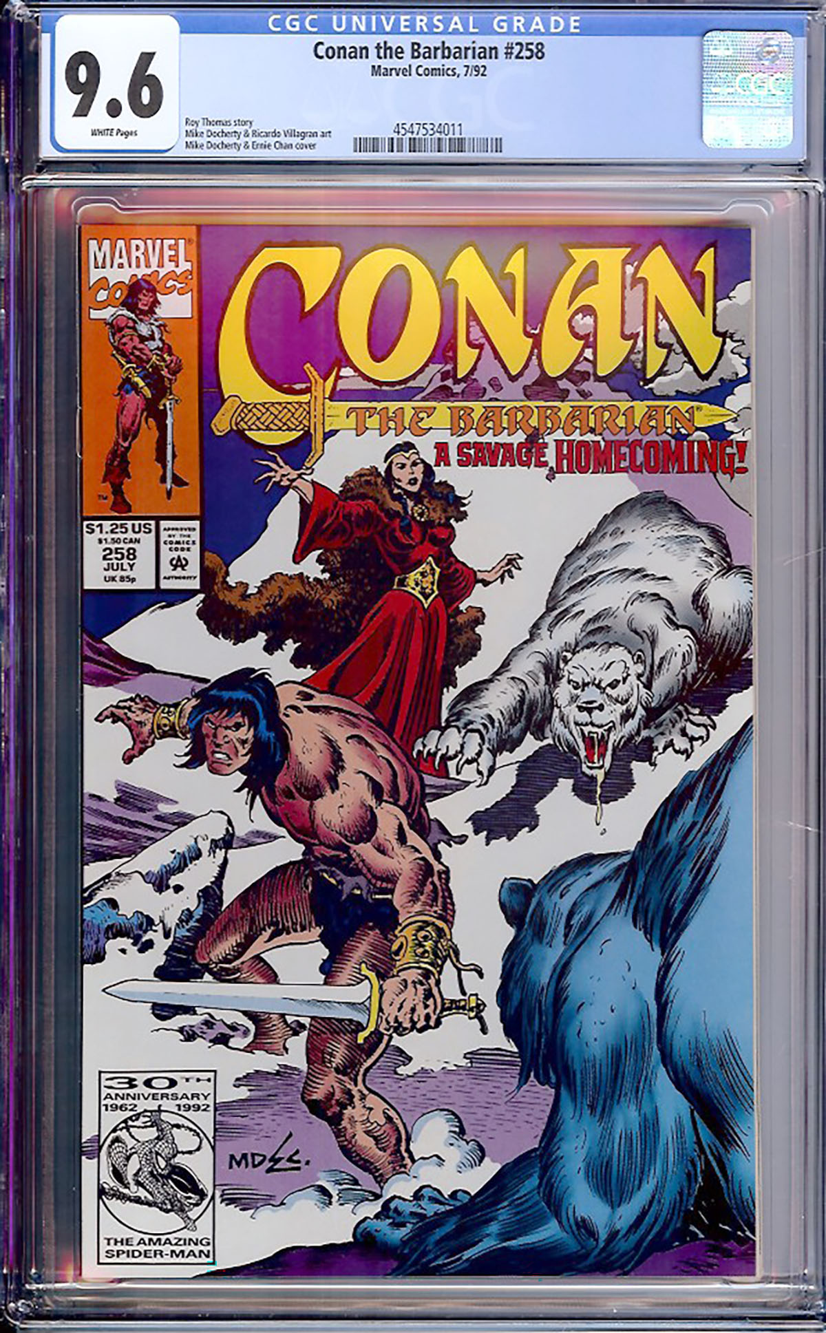 Conan The Barbarian #258 CGC 9.6 w