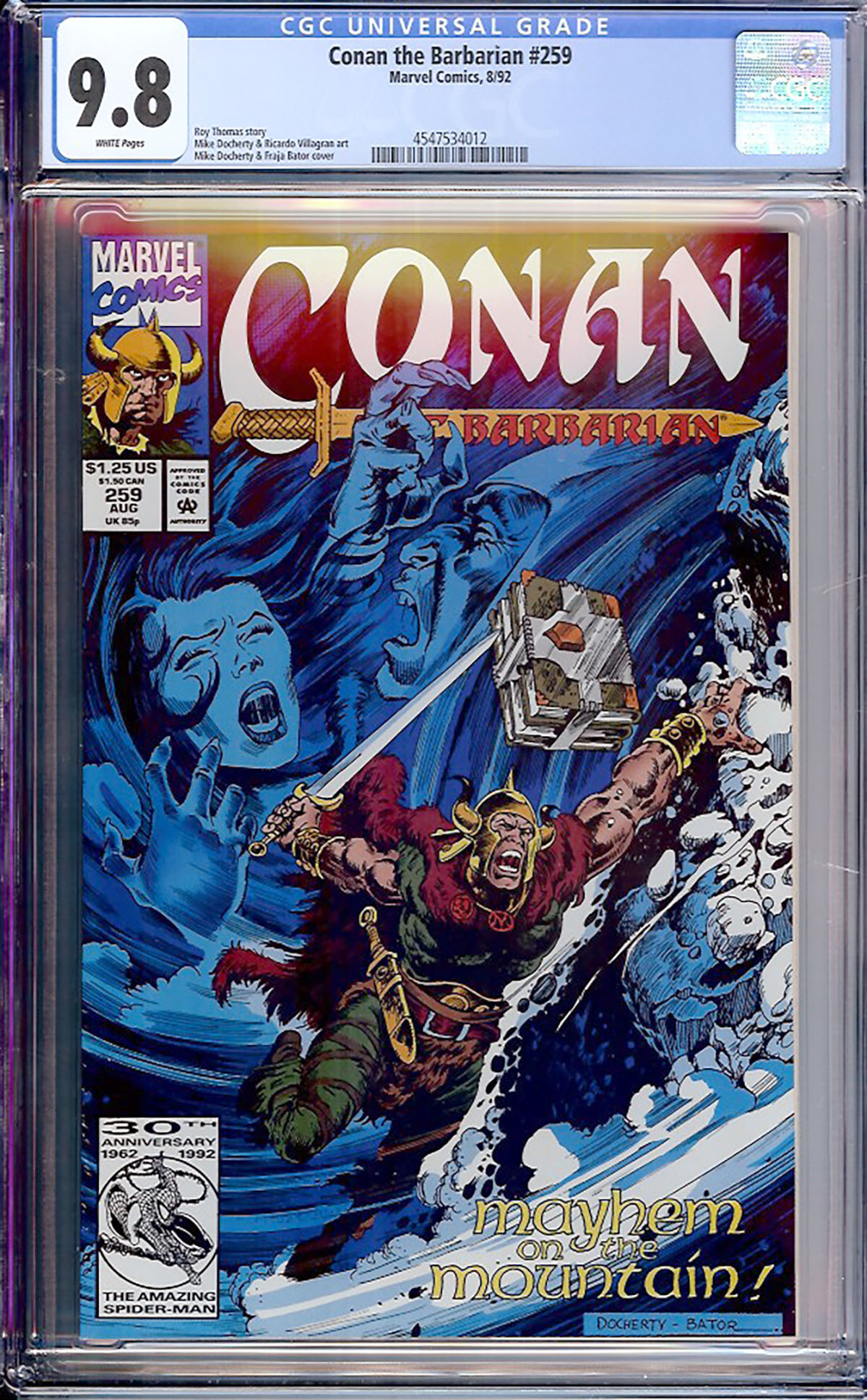 Conan The Barbarian #259 CGC 9.8 w