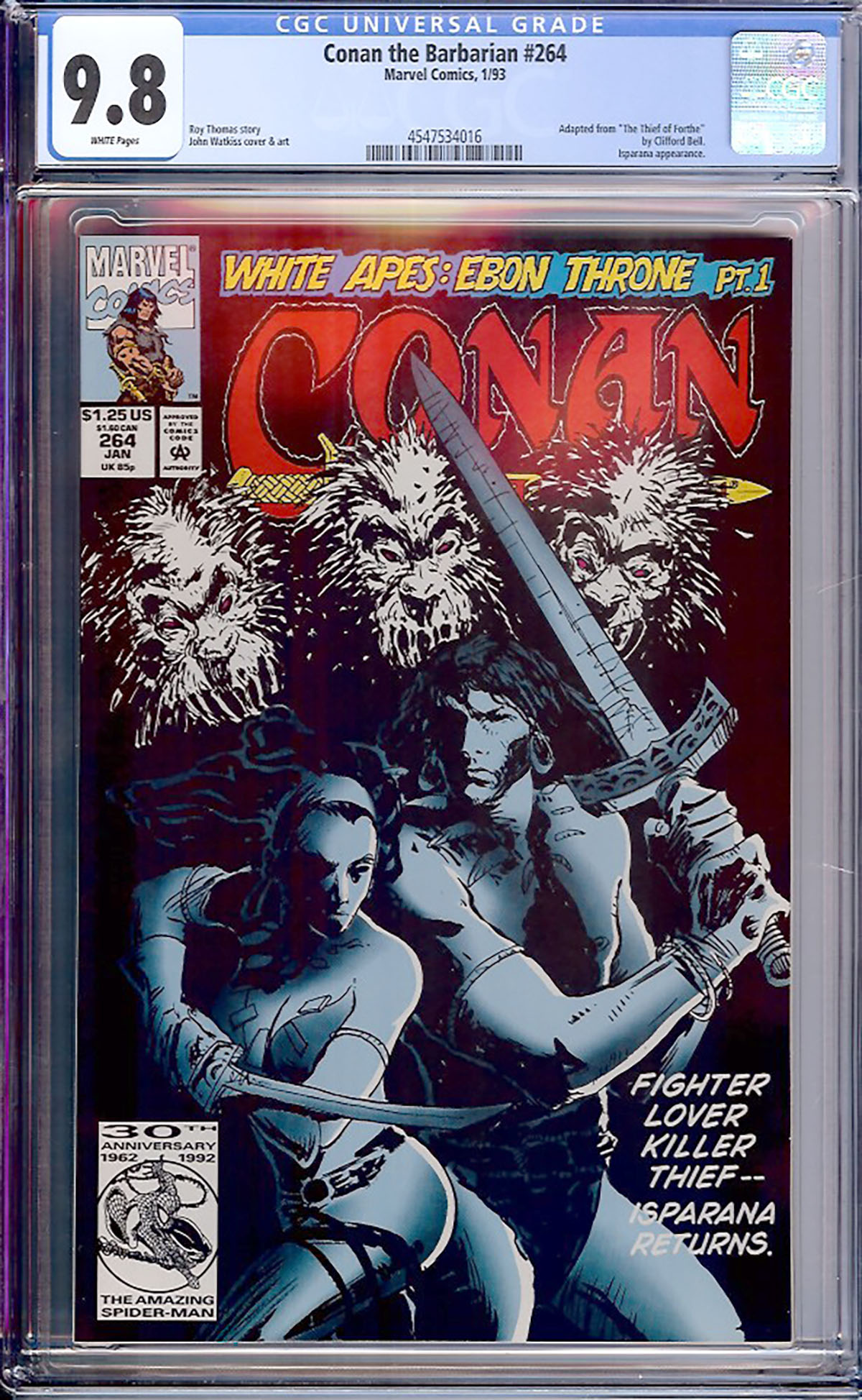 Conan The Barbarian #264 CGC 9.8 w