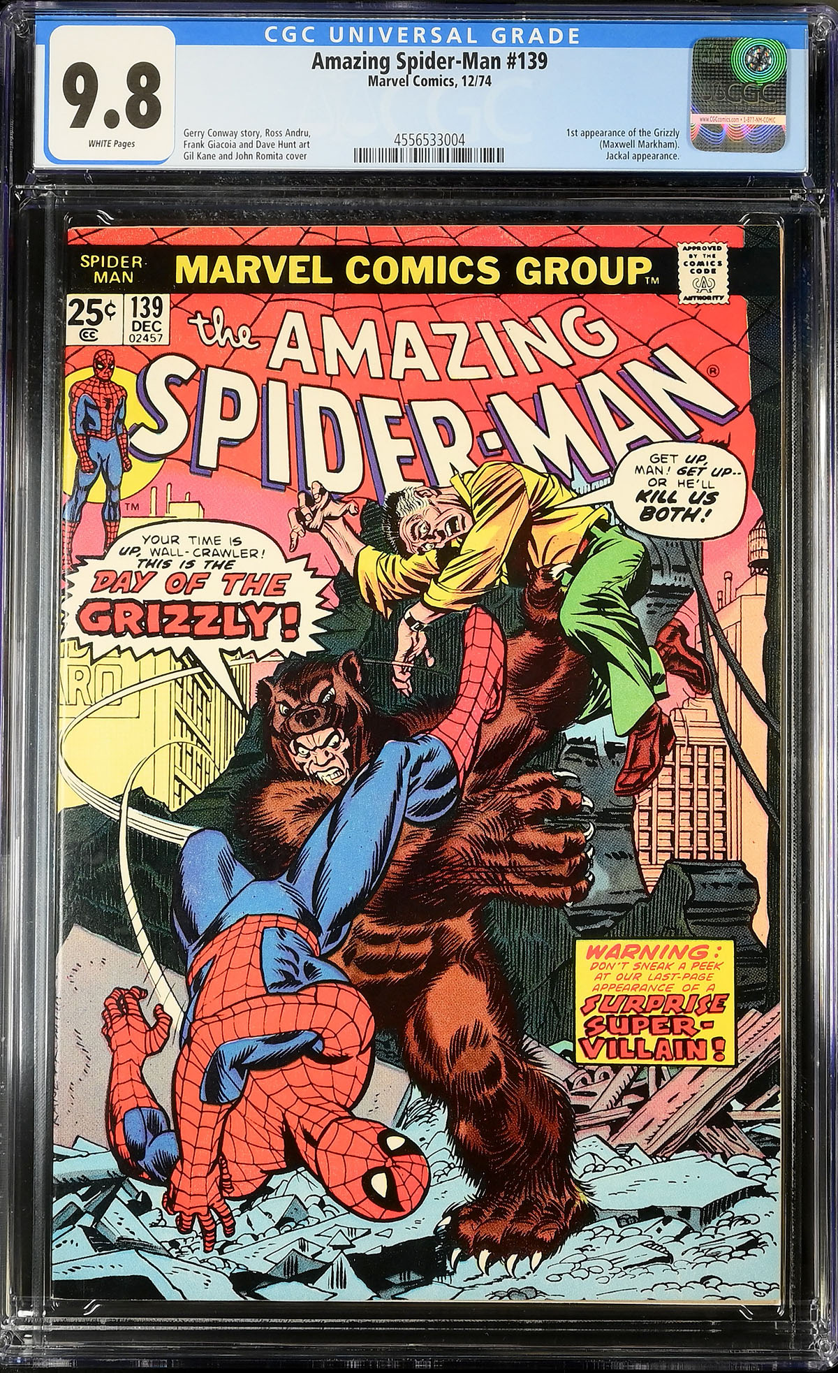 Amazing Spider-Man #139 CGC 9.8 w