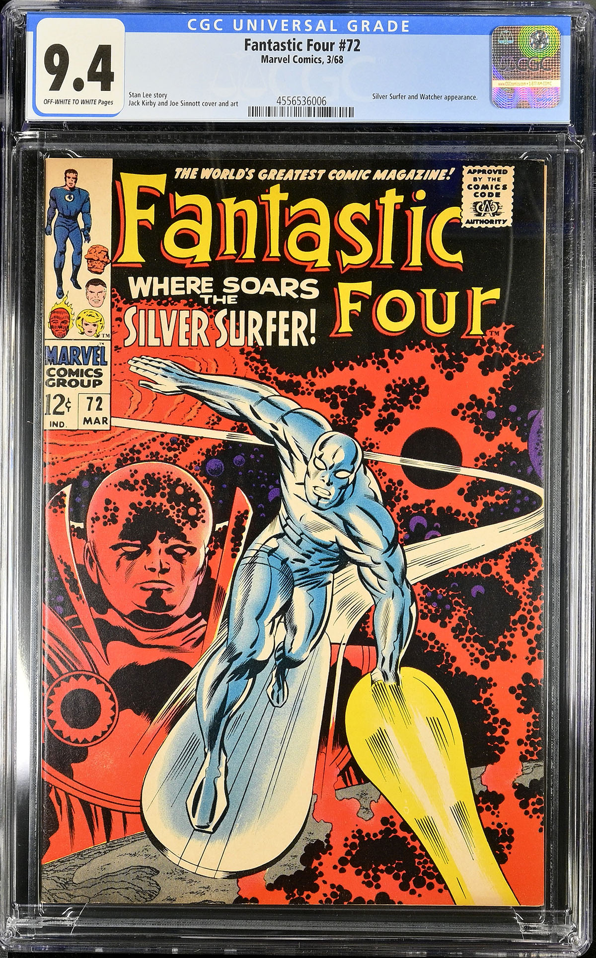 Fantastic Four #72 CGC 9.4 ow/w