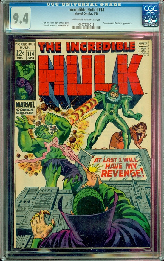 Incredible Hulk #114 CGC 9.4 ow/w