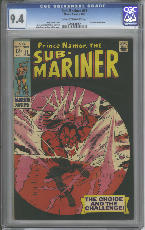 Sub-Mariner #11 CGC 9.4 ow/w