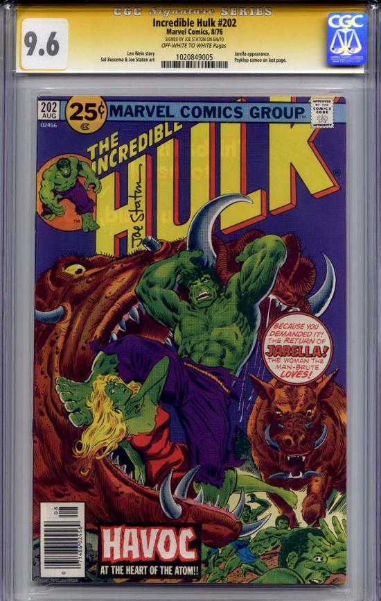 Incredible Hulk #202 CGC 9.6 ow/w CGC Signature SERIES