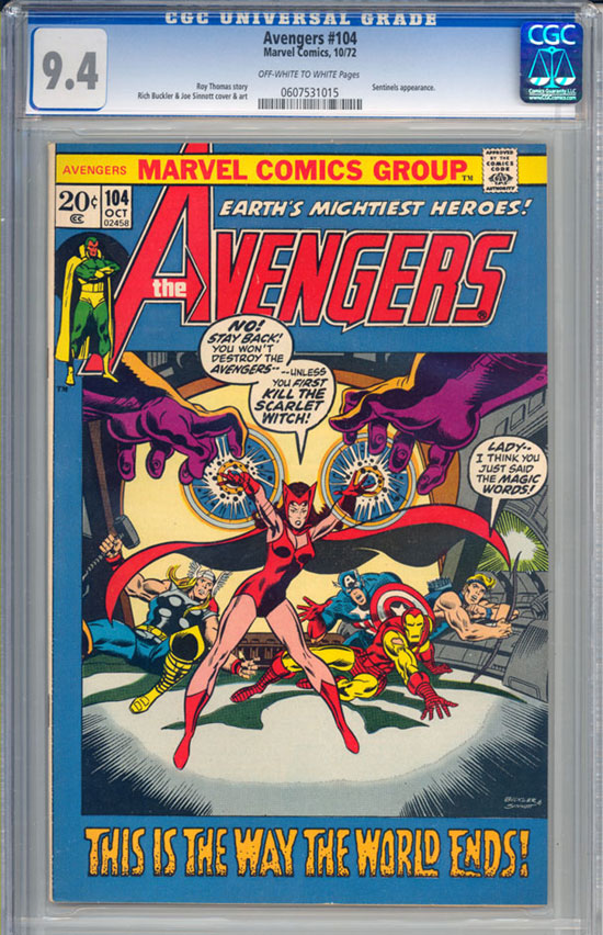 Avengers #104 CGC 9.4 ow/w