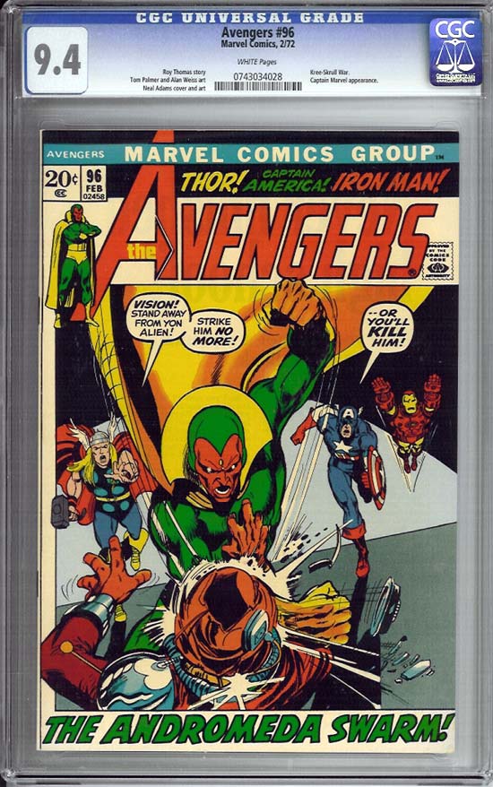 Avengers #96 CGC 9.4 w