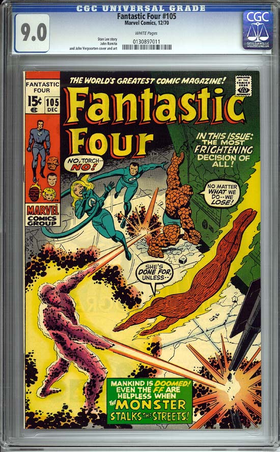 Fantastic Four #105 CGC 9.0 w