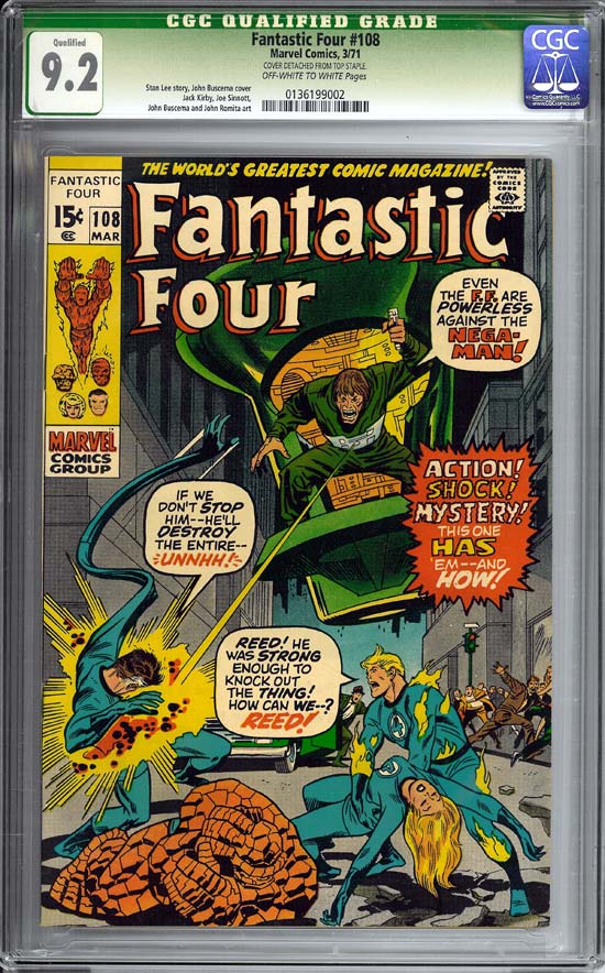 Fantastic Four #108 CGC 9.2ow/w