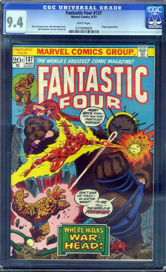 Fantastic Four #137 CGC 9.4w