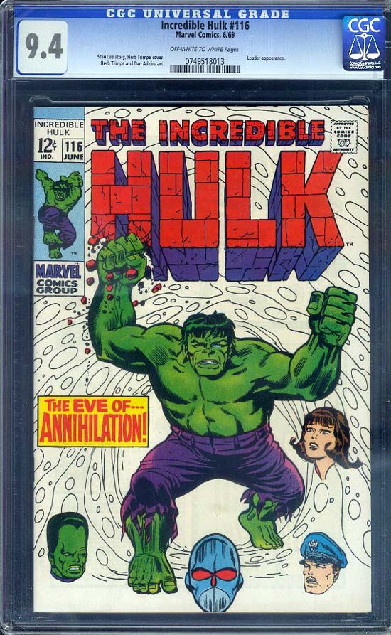 Incredible Hulk #116 CGC 9.4ow/w