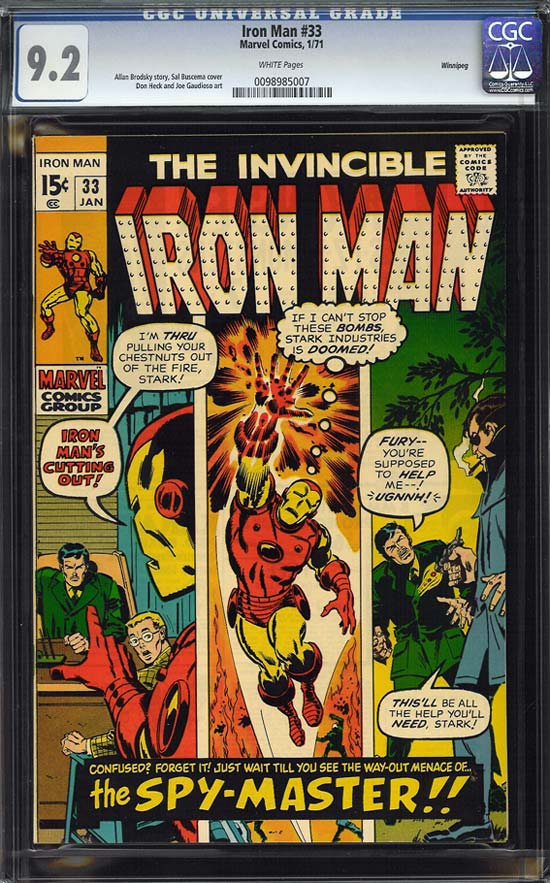 Iron Man #33 CGC 9.2 w Winnipeg