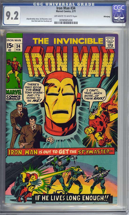 Iron Man #34 CGC 9.2 ow/w Winnipeg