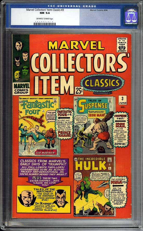 Marvel Collectors' Item Classics #3 CGC 9.4ow/w