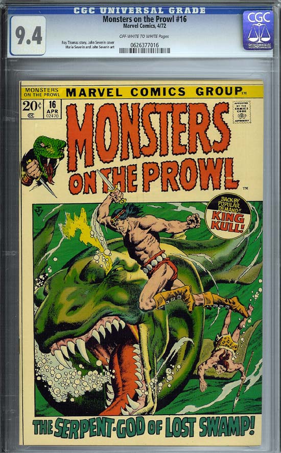 Monsters on the Prowl #16 CGC 9.4ow/w