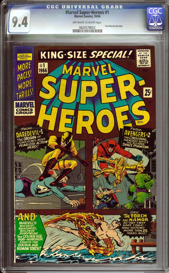 Marvel Super-Heroes #1 CGC 9.4 ow/w